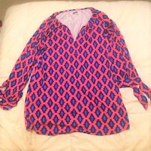 Large Pink and Blue Mudpie Tunic Shirt